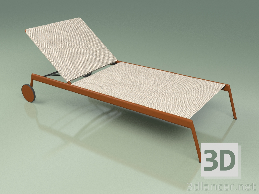3D Modell Chaiselongue 007 (Metallrost, Batyline Sand) - Vorschau