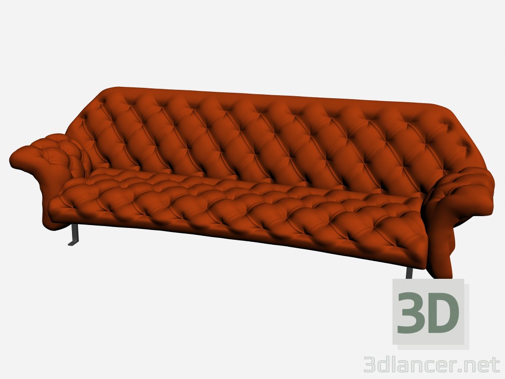 modello 3D Volare divano capitonne - anteprima