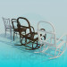 3d model Armchair-rocking chair and chairs - preview