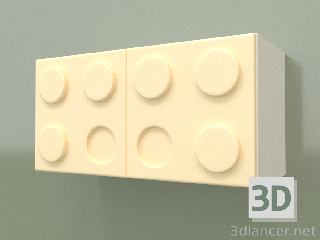 3d model Children's horizontal wall shelf (Cream) - preview