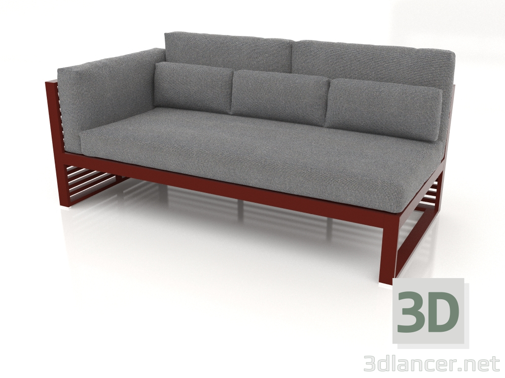 3d model Modular sofa, section 1 left, high back (Wine red) - preview