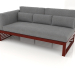 3d model Modular sofa, section 1 left, high back (Wine red) - preview