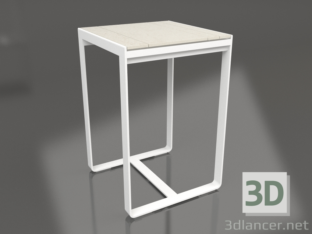 modello 3D Tavolo bar 70 (DEKTON Danae, Bianco) - anteprima