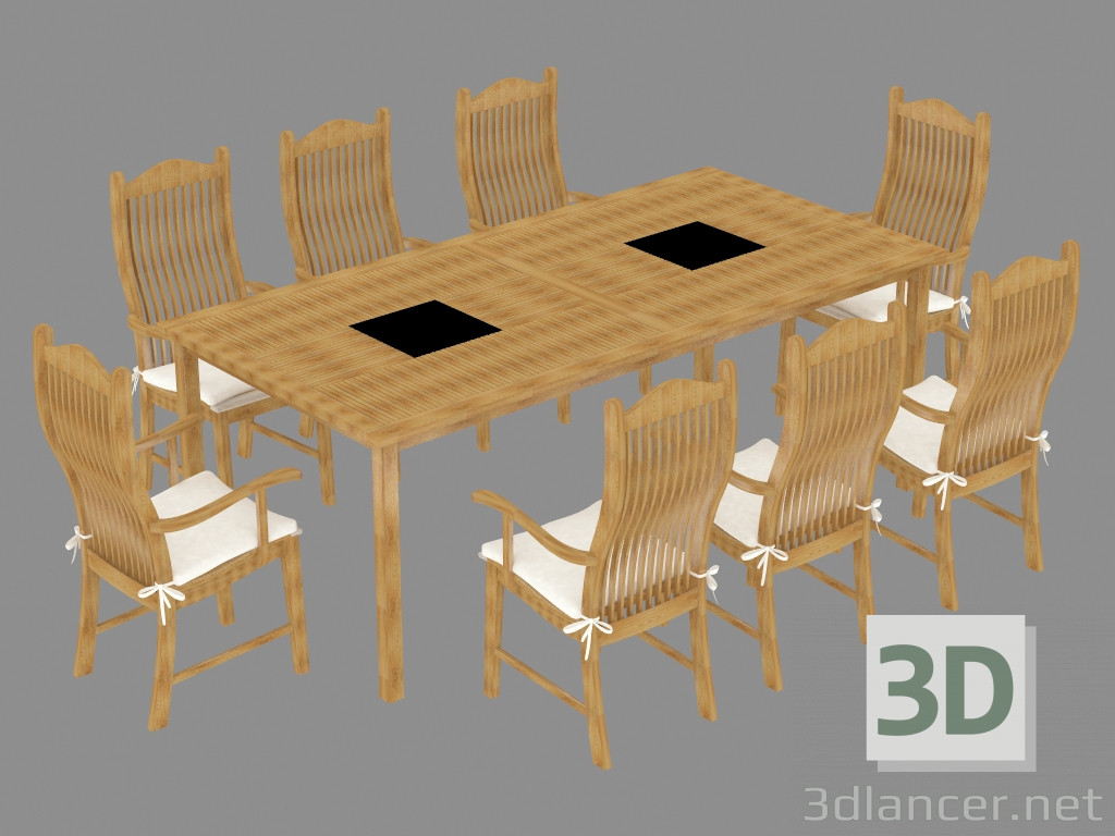 3D modeli Bir dizi bahçe mobilyası - önizleme