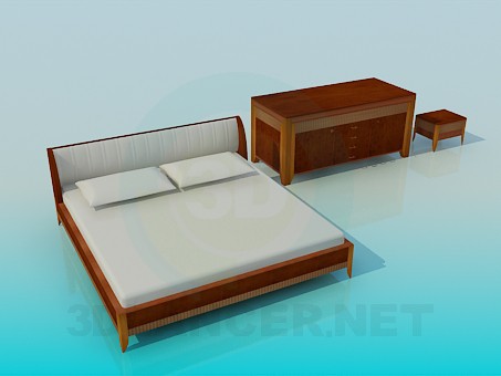 3D Modell Möbel im Schlafzimmer - Vorschau