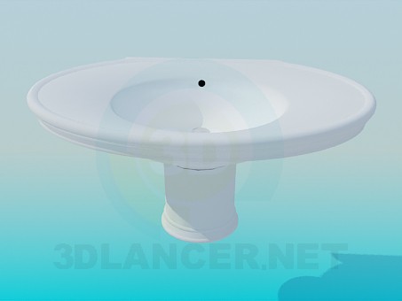 modello 3D Lavello ovale - anteprima