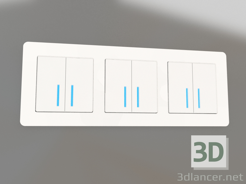 modèle 3D Cadre pour 3 poteaux Acrylique (blanc) - preview