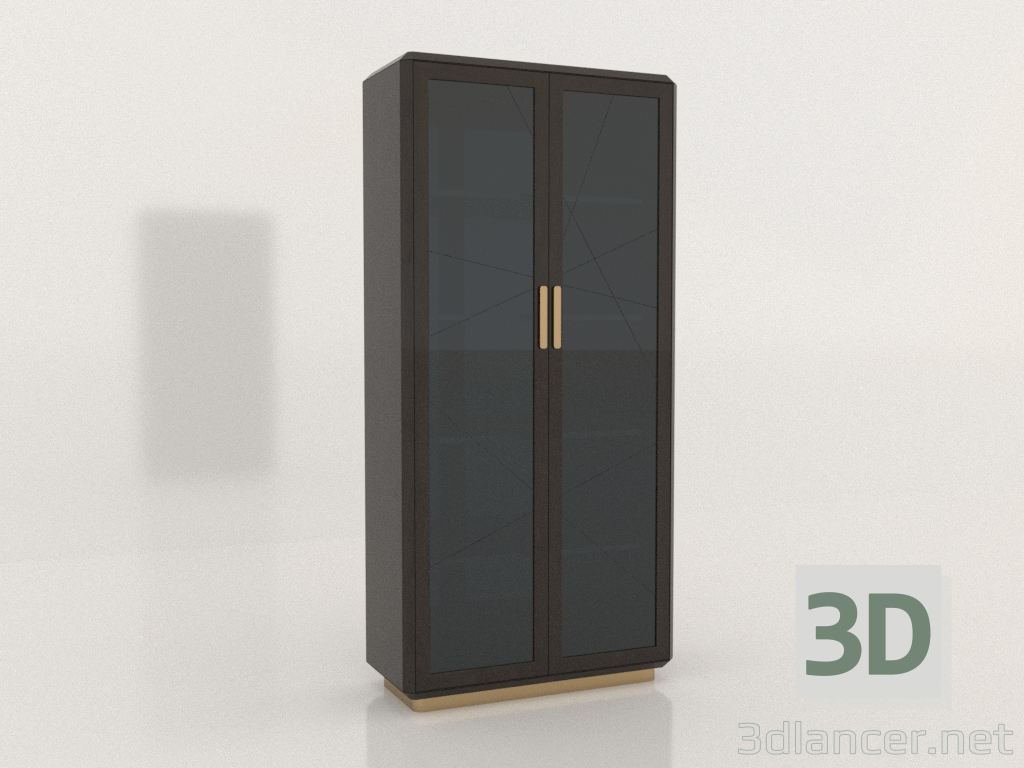 3d модель Шкаф книжный 2-х дверный (стекло) – превью