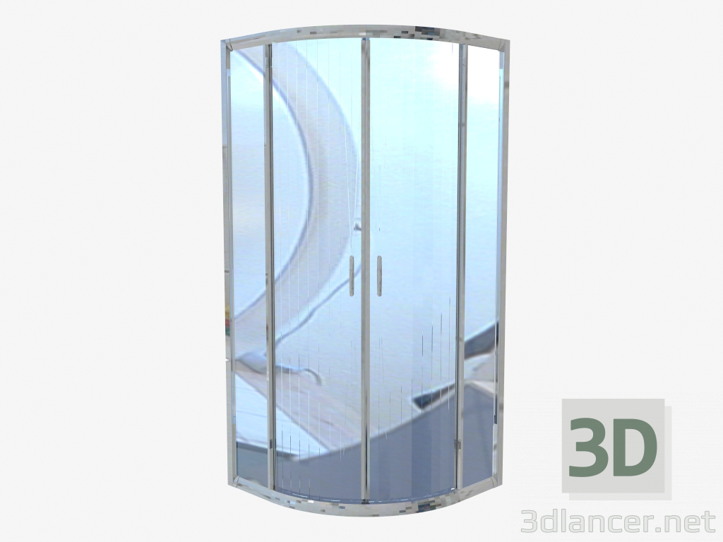 modèle 3D Cabine demi-ronde 80 cm, verre transparent Funkia (KYP 052K) - preview