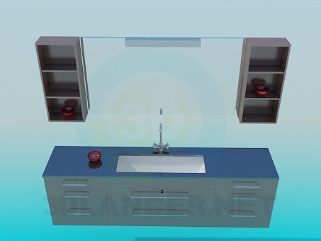 3D Modell Komplette Waschtisch - Vorschau