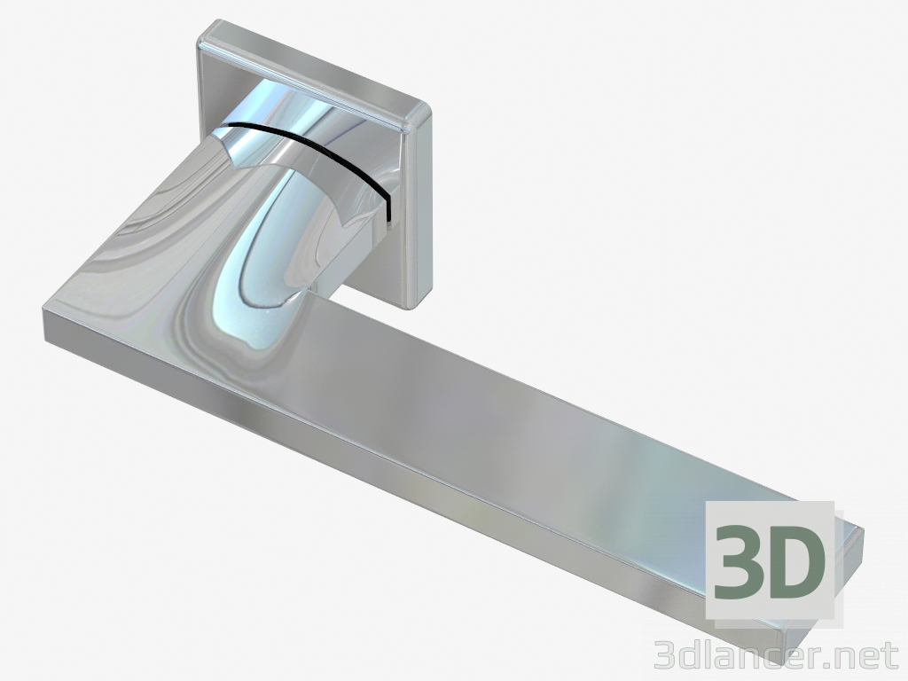 3D Modell Türgriffflügel (Chrom glänzend) - Vorschau
