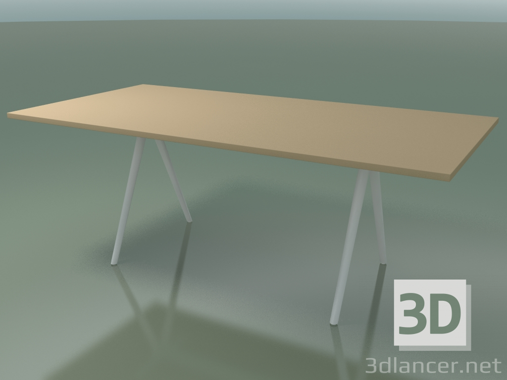 3D Modell Rechteckiger Tisch 5411 (H 74 - 99x200 cm, Laminat Fenix F03, V12) - Vorschau
