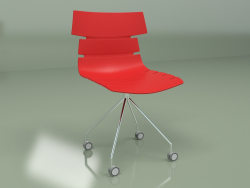 पहियों पर वापसी की कुर्सी (लाल)