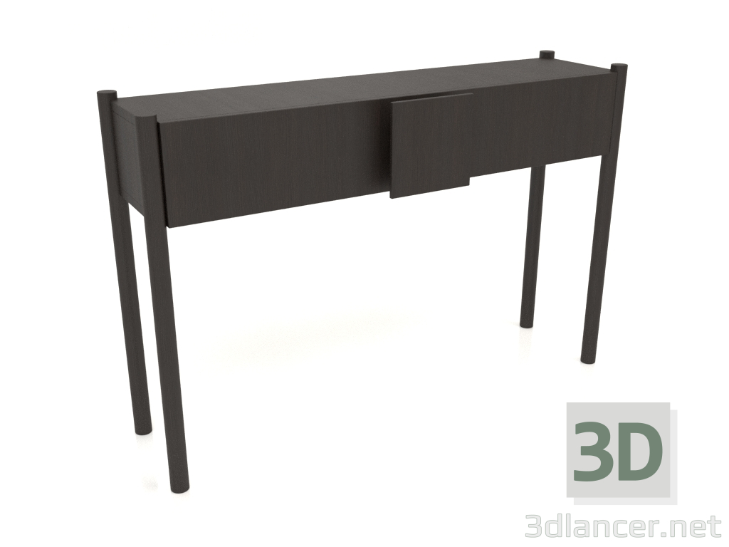 modèle 3D Table console KT 02 (poignée sans arrondi, 1200x300x800, bois marron foncé) - preview