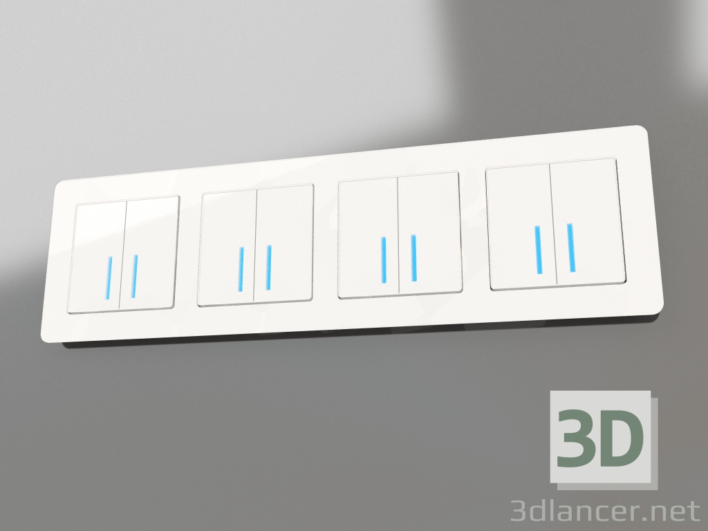 modèle 3D Cadre pour 4 poteaux Acrylique (blanc) - preview