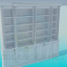 3d model Cupboard with shelves in the library - preview