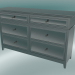 3d model Chest of drawers wide with 6 drawers (Black-Brown) - preview