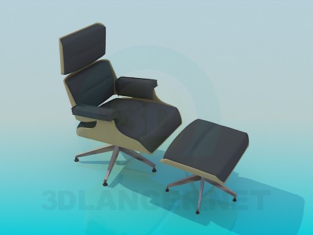 Modelo 3d Cadeira e banqueta - preview