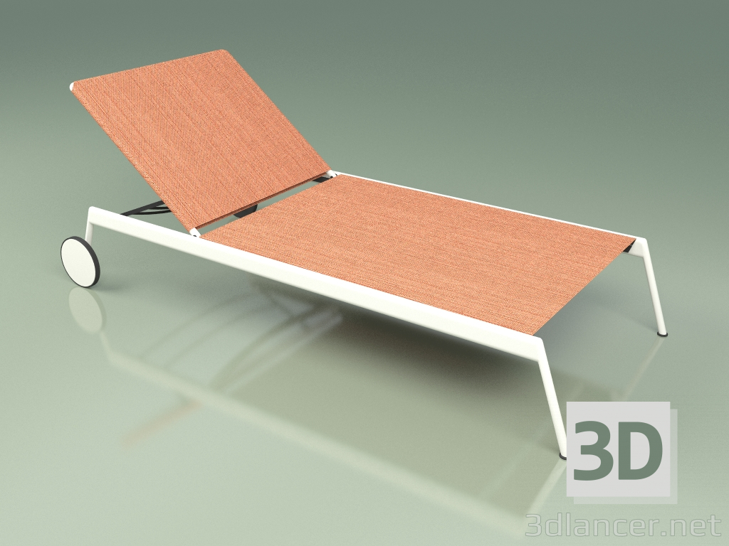 3D modeli Şezlong 007 (Metal Süt, Batyline Orange) - önizleme