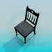 modèle 3D Chaise antique - preview