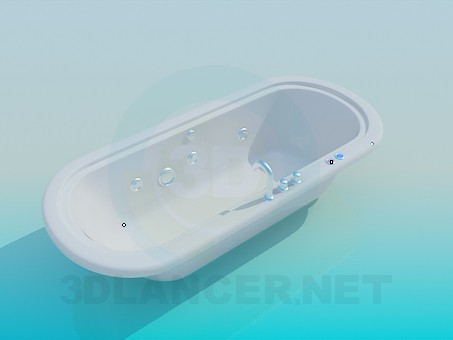 3d model Bath with mixer tap on a side - preview