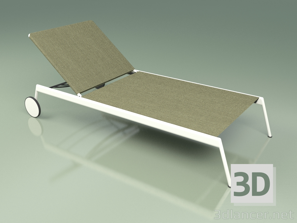 3D modeli Şezlong 007 (Metal Süt, Batyline Zeytin) - önizleme