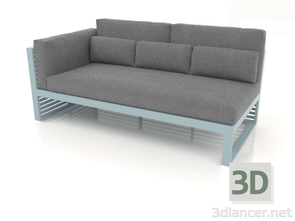 3D Modell Modulares Sofa, Abschnitt 1 links, hohe Rückenlehne (Blaugrau) - Vorschau