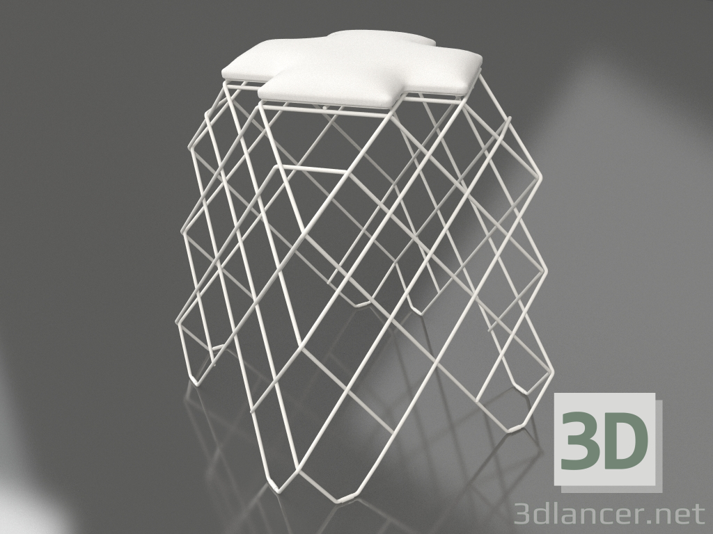 modèle 3D Tabouret bas (Gris agate) - preview