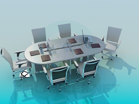 Modelo 3d A mesa na sala de conferência - preview