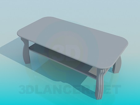 3d модель Журнальный столик с полочкой – превью
