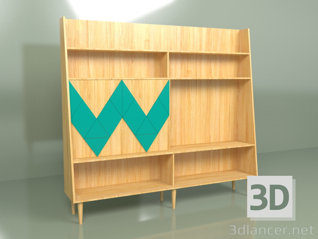 modello 3D Wall Woo Wall (turchese) - anteprima