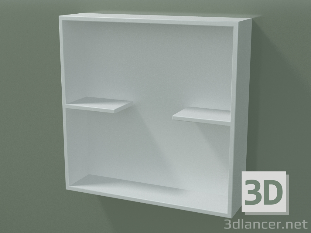3D Modell Offene Schachtel mit Regalen (90U31001, Gletscherweiß C01, L 48, P 12, H 48 cm) - Vorschau