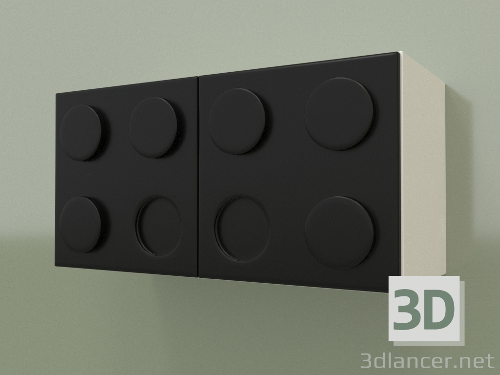 3d model Estante de pared horizontal para niños (negro) - vista previa