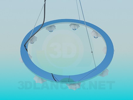 3d model Circular chandelier with flowers - preview