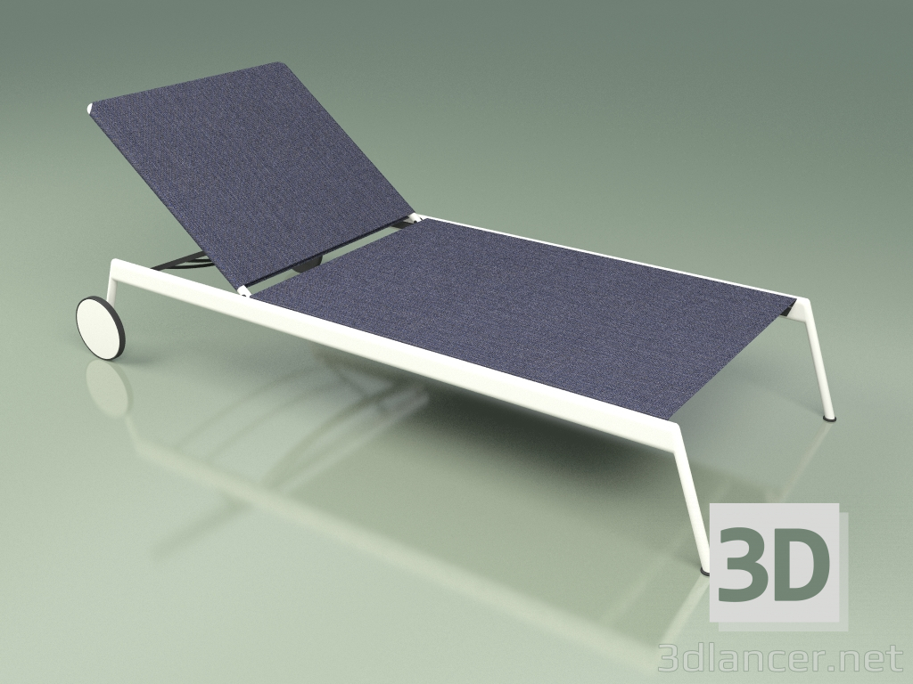 modello 3D Chaise longue 007 (Metal Milk, Batyline Blue) - anteprima