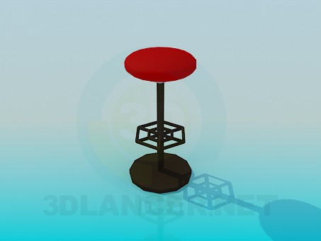3D modeli Ayak stand ile yüksek tabure - önizleme