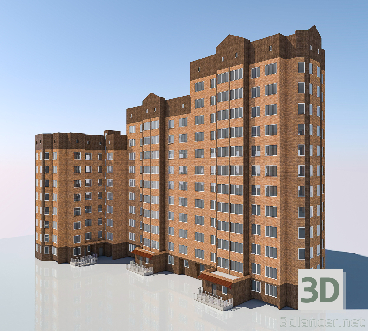 3d model Edificio de varios pisos en Dedovsk - vista previa