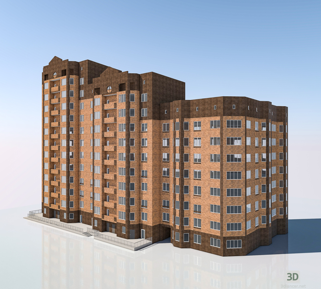 3d model Edificio de varios pisos en Dedovsk - vista previa