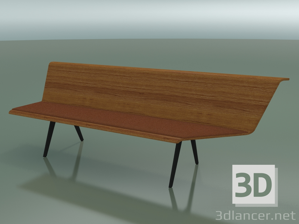3D Modell Winkelmodul Essen 4604 (L 240 cm, 90 ° links, Teak-Effekt) - Vorschau