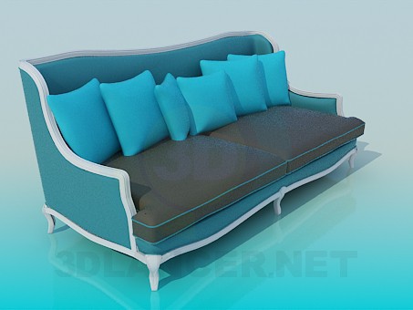 3D modeli Victoria tarzı kanepe - önizleme