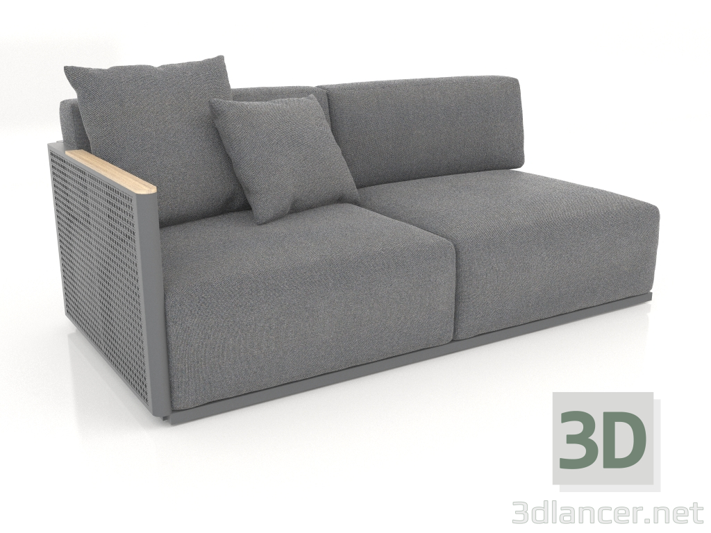 3d model Sofa module section 1 left (Anthracite) - preview