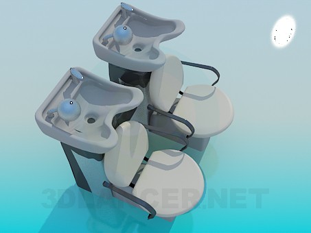 3d model Barber chair - preview