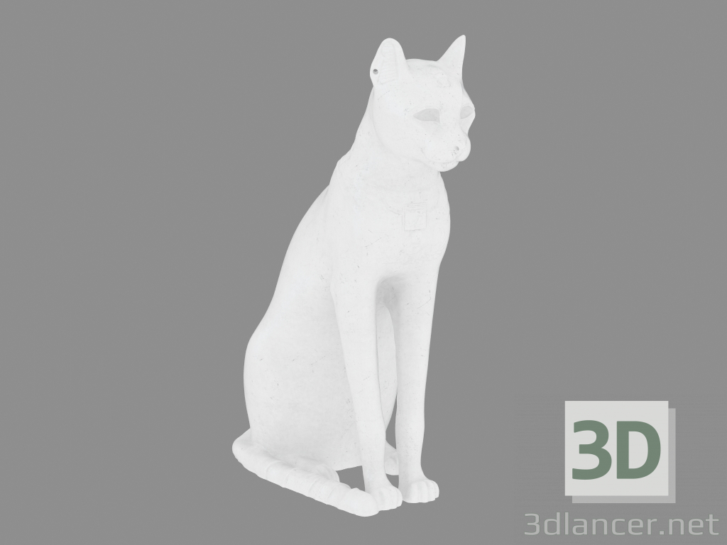 3D modeli Mısır kedisinin mermerinden heykel - önizleme