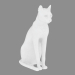 Modelo 3d Escultura do mármore do gato egípcio - preview