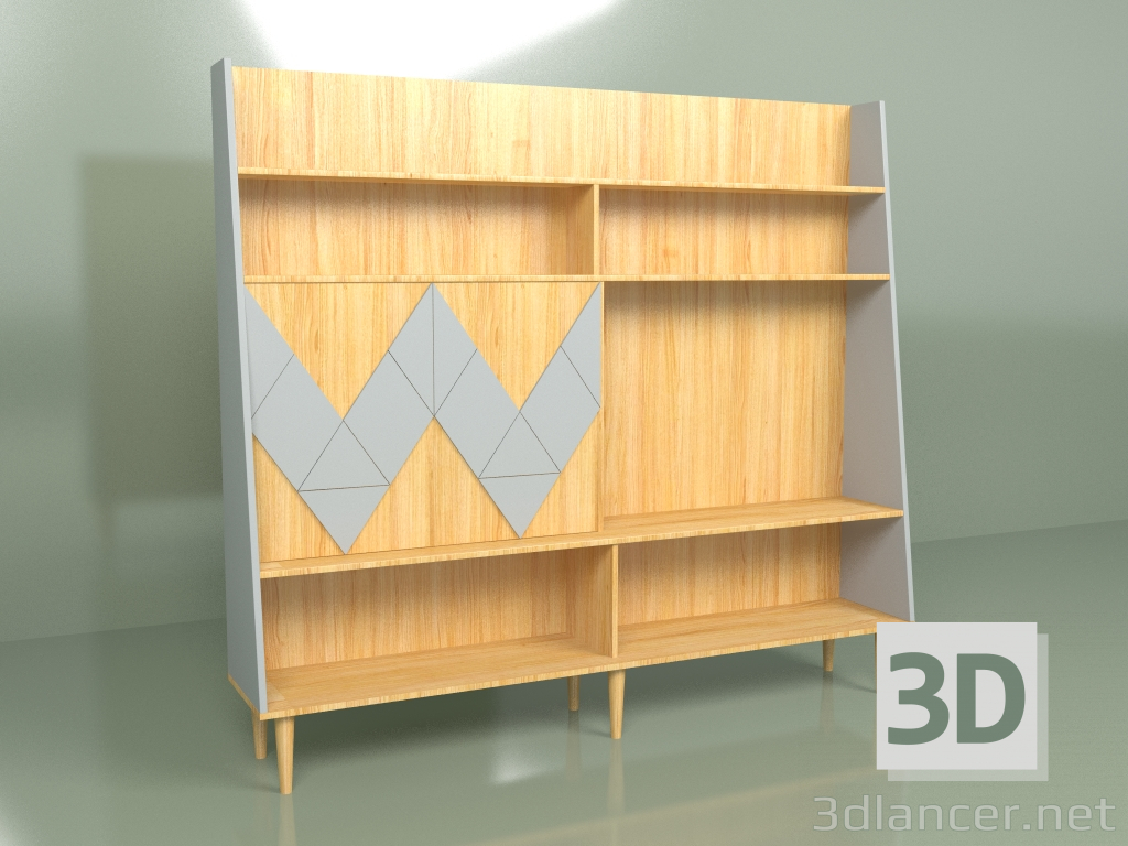 3d model Wall Woo Wall painted (light gray) - preview