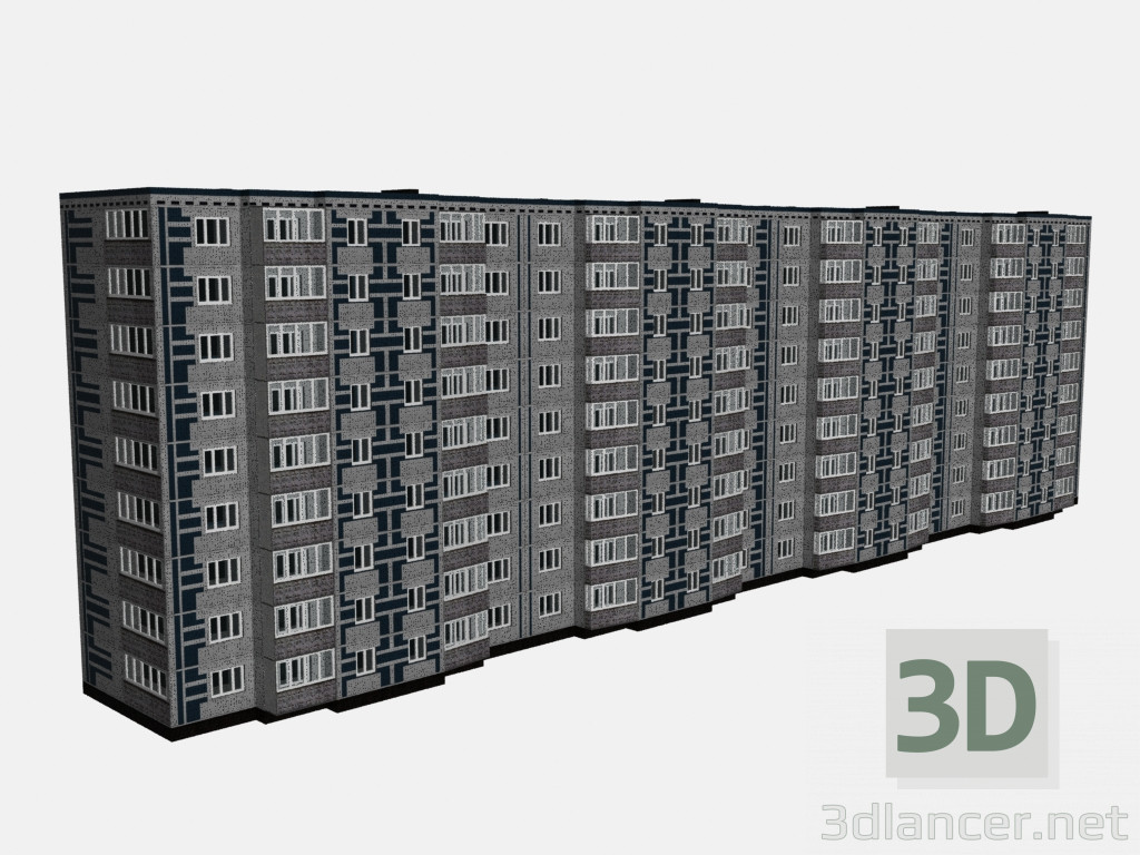 3d model 9-story house - preview