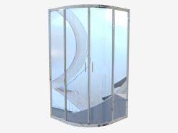 Half-round cab 90 cm, transparent glass Funkia (KYP 051K)