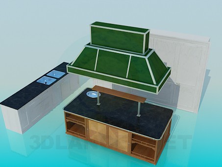 3D Modell Küche für das café - Vorschau