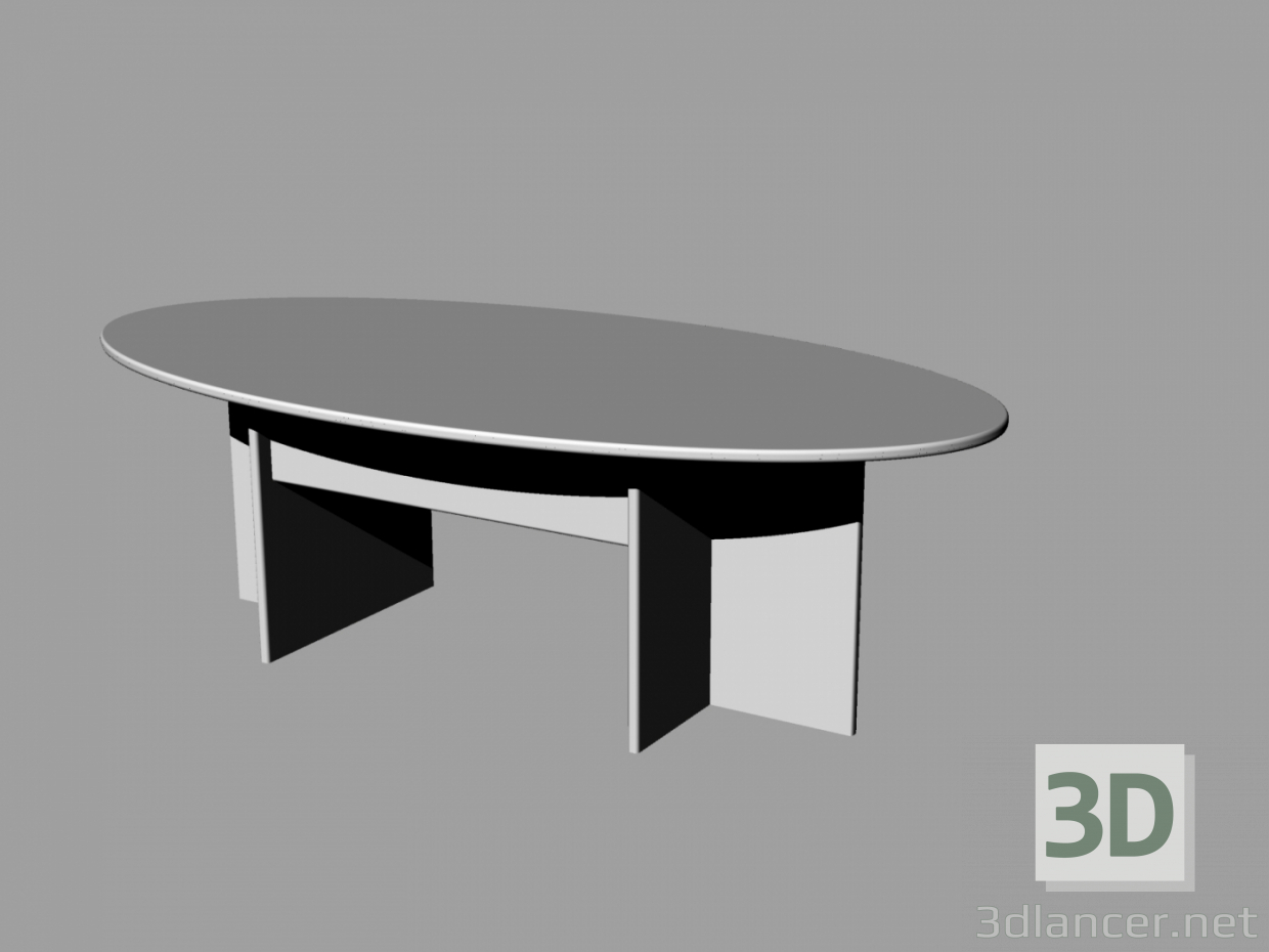 3D Modell Tisch mit Brettern - Vorschau