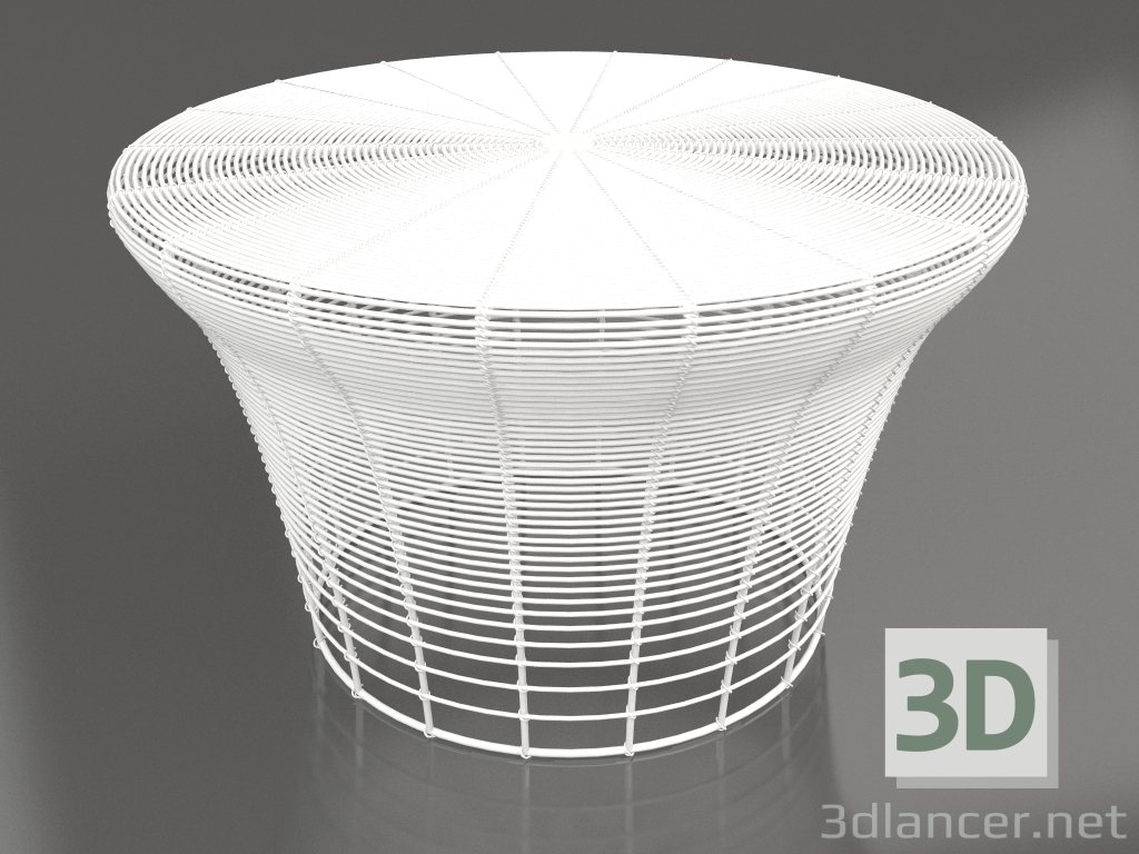 3D Modell Niedriger Hocker (Weiß) - Vorschau